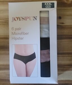 NEW Women's Joyspun Microfiber Hipster Underwear Panties 6 pair Size XXXL (22)